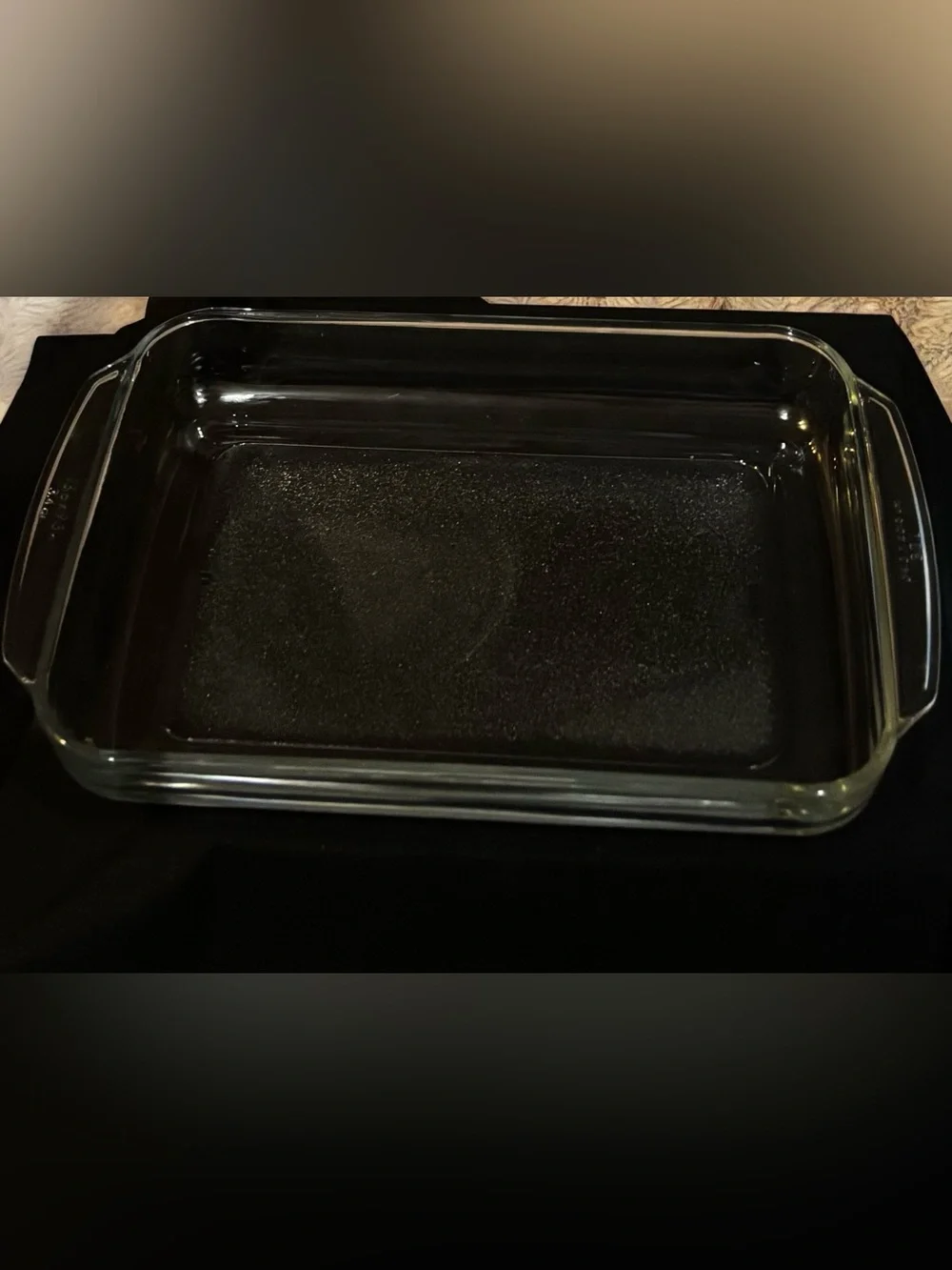 Vintage Glass Baking Dish Stamped 